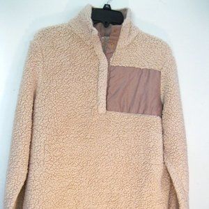 Ladies pullover sherpa Jacket  pulover camel brown sz XL